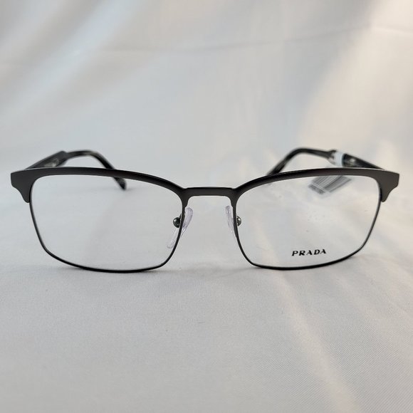 Prada PR 54TV Rx-able Men's Eyeglasses Matte Gunmetal Made in Italy NWT - Picture 1 of 6